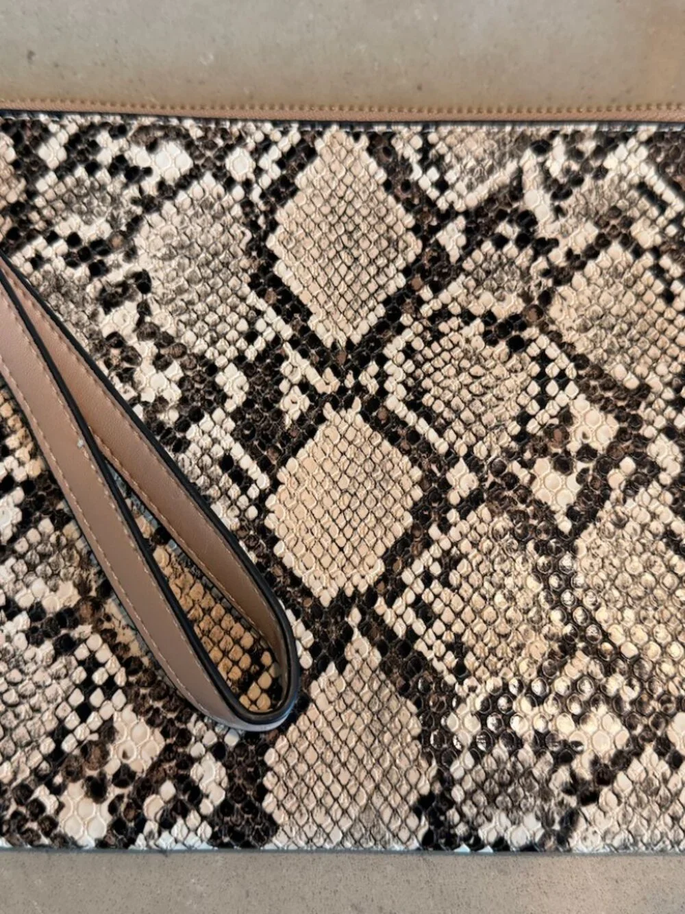 a new day snake print wristlet